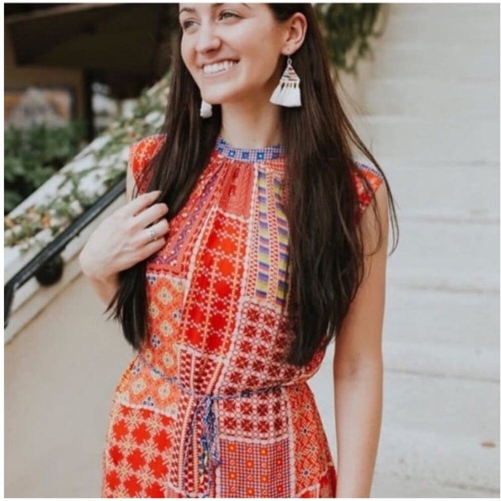 Anthropologie Tanvi Kedia Sol Patchwork Beaded Dress Size XL - Picture 5 of 9